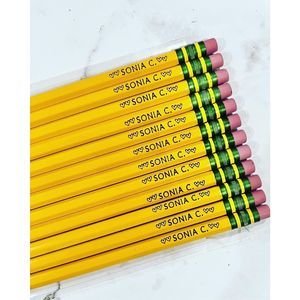 Personalized pencils. Pack of 12. Mix and match colors